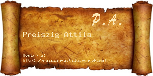 Preiszig Attila névjegykártya